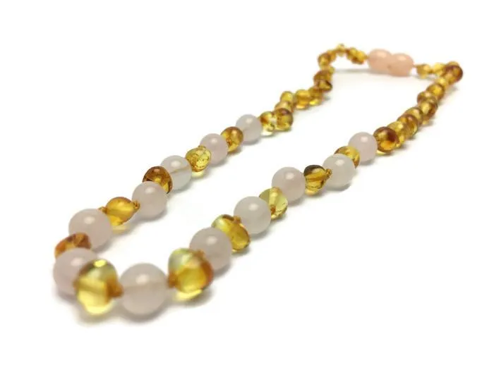 Necklaces Polished Lemon 11 Pink Amethyst or Turquoise Cognac Baltic Amber Necklace MB