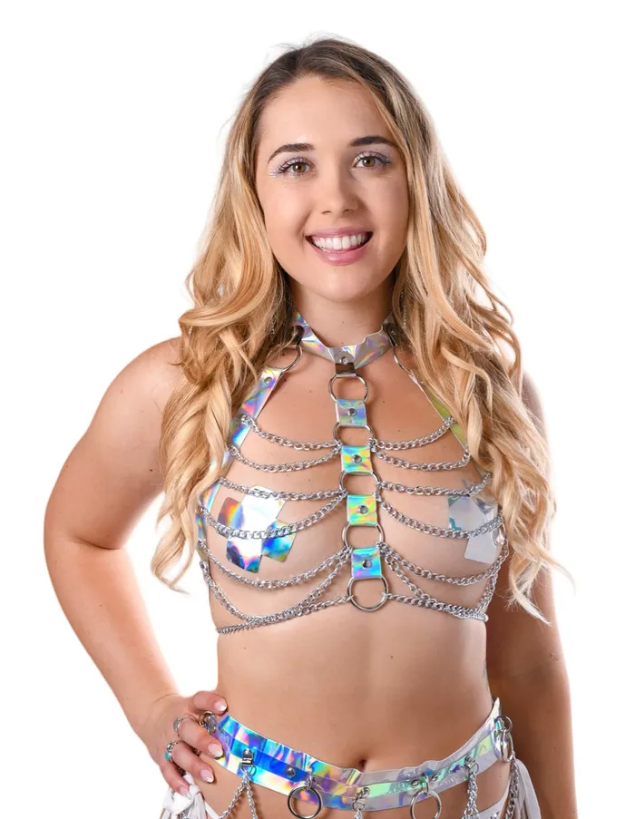 Necklaces THE LUMI SHOP Holographic Chain Harness Top