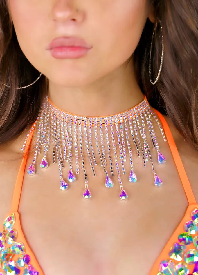 Necklaces THE LUMI SHOP Orange AB Rhinestone Necklace