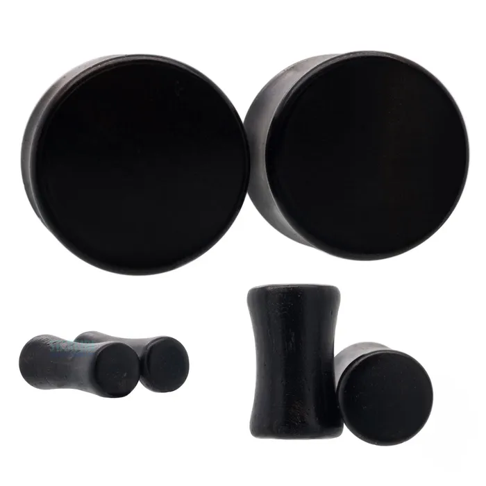 Omerica Organic Earrings Wood Plugs Ebony Regs