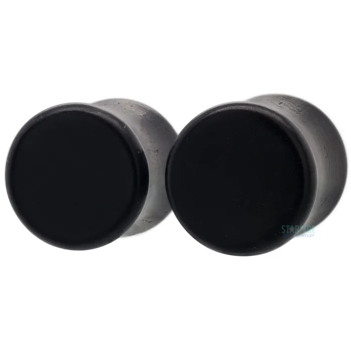 Omerica Organic Earrings Wood Plugs Ebony Regs