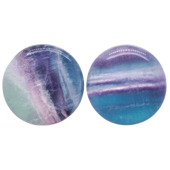 Oracle Body Jewelry Rings Stone Plugs Rainbow Fluorite