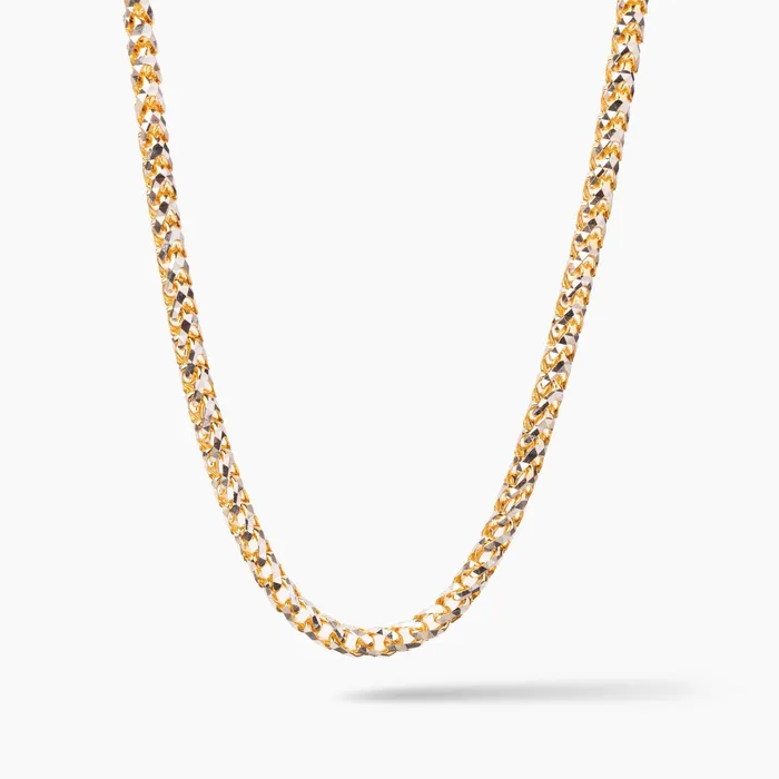 Rings 5mm Prism Cut Franco Chain 14k TwoTone Gold Proclamation Jewelry