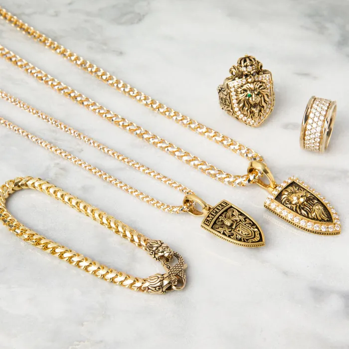Rings 5mm Prism Cut Franco Chain 14k TwoTone Gold Proclamation Jewelry
