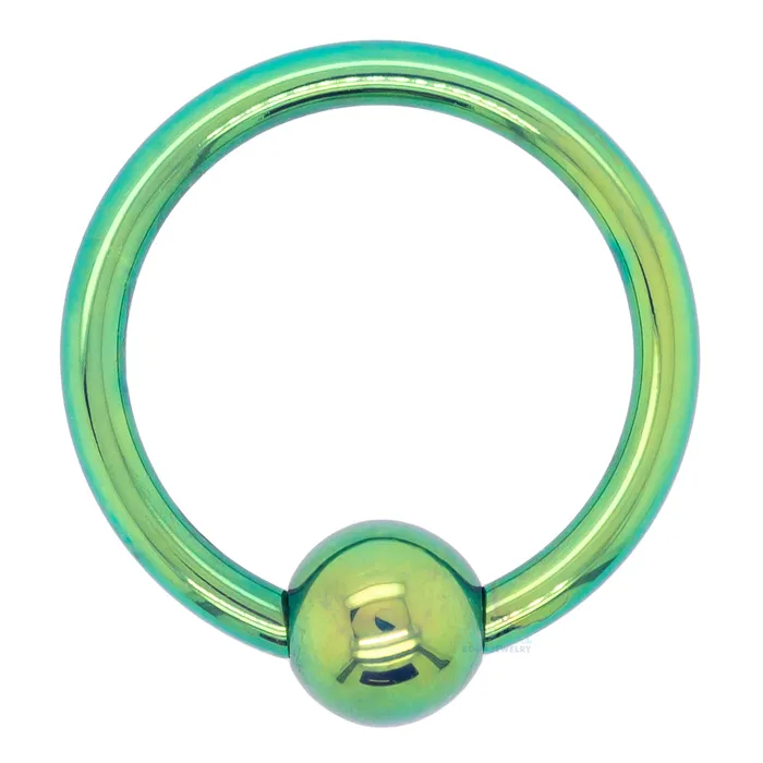 Rings Anatometal Titanium Captive Bead Ring CBR Green