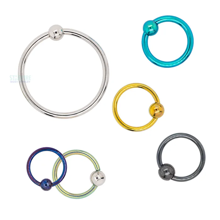 Rings Anatometal Titanium Captive Bead Ring CBR Green