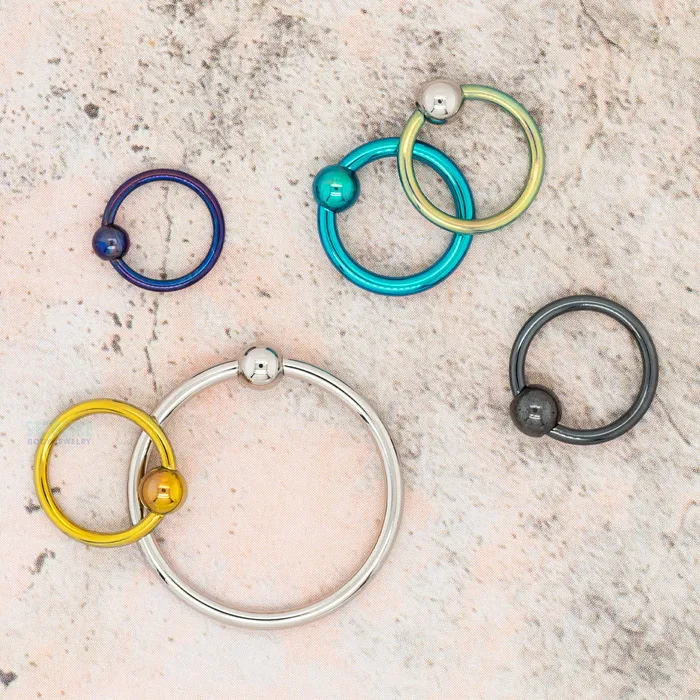 Rings Anatometal Titanium Captive Bead Ring CBR Green