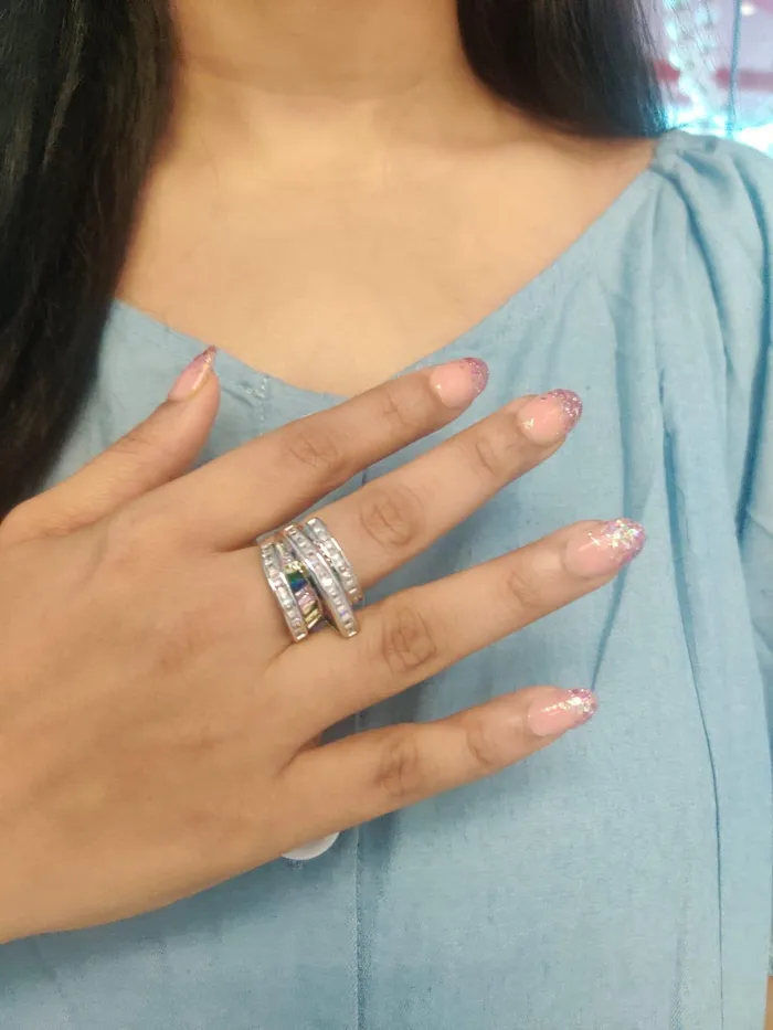 Rings Attrangi Sharpay Diamond Cocktail Ring With Invisible Setting