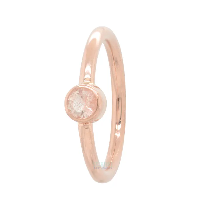 Rings Body Vision BVLA Round Fixed Bezel Seam Ring FBR in Gold with Oregon Sunstone Rings Body Vision BVLA Round Fixed Bezel Seam Ring FBR in Gold with Oregon Sunstone