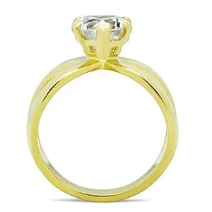 Rings CJG1469 Wholesale Heart Cut Gold Plated Stainless Steel Solitaire CZ Engagement Ring Green Rings CJG1469 Wholesale Heart Cut Gold Plated Stainless Steel Solitaire CZ Engagement Ring Green