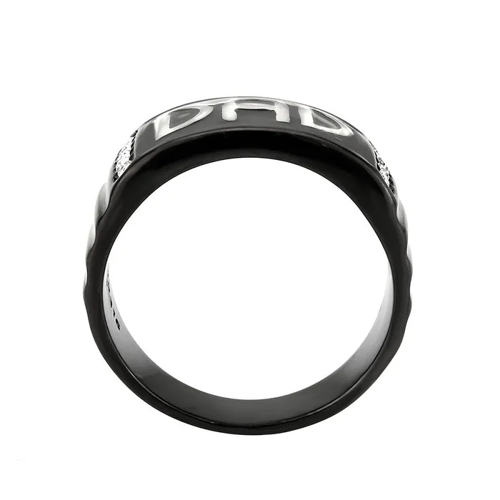 Rings Green CJ3759 Wholesale Mens Stainless Steel Two Tone IP Black Clear Top Grade Crystal Dad Ring Rings Green CJ3759 Wholesale Mens Stainless Steel Two Tone IP Black Clear Top Grade Crystal Dad Ring