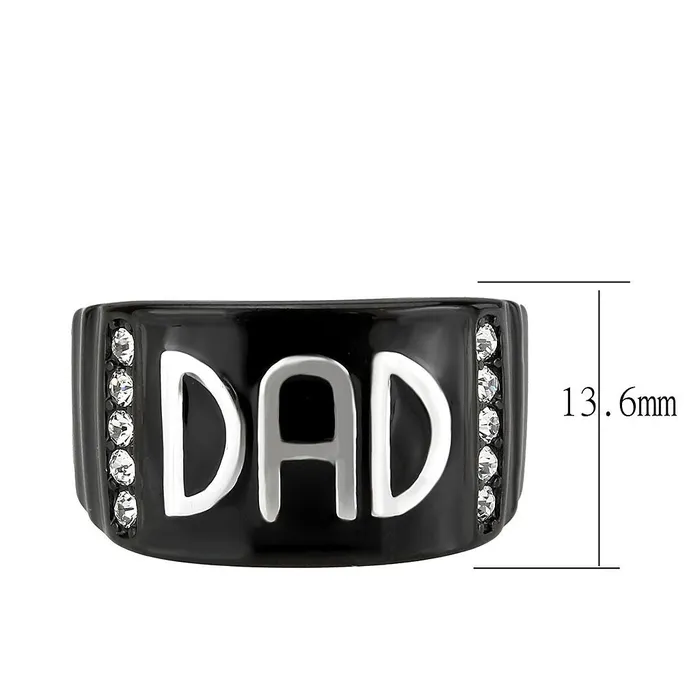 Rings Green CJ3759 Wholesale Mens Stainless Steel Two Tone IP Black Clear Top Grade Crystal Dad Ring Rings Green CJ3759 Wholesale Mens Stainless Steel Two Tone IP Black Clear Top Grade Crystal Dad Ring