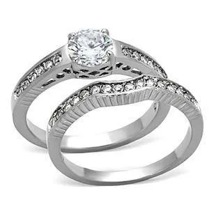 Rings Green CJG1242 Wholesale Stacked Solitaire Wedding Set Engagement Ring