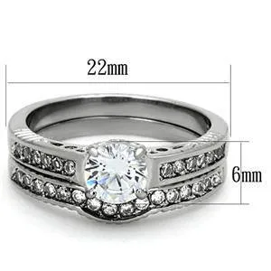 Rings Green CJG1242 Wholesale Stacked Solitaire Wedding Set Engagement Ring
