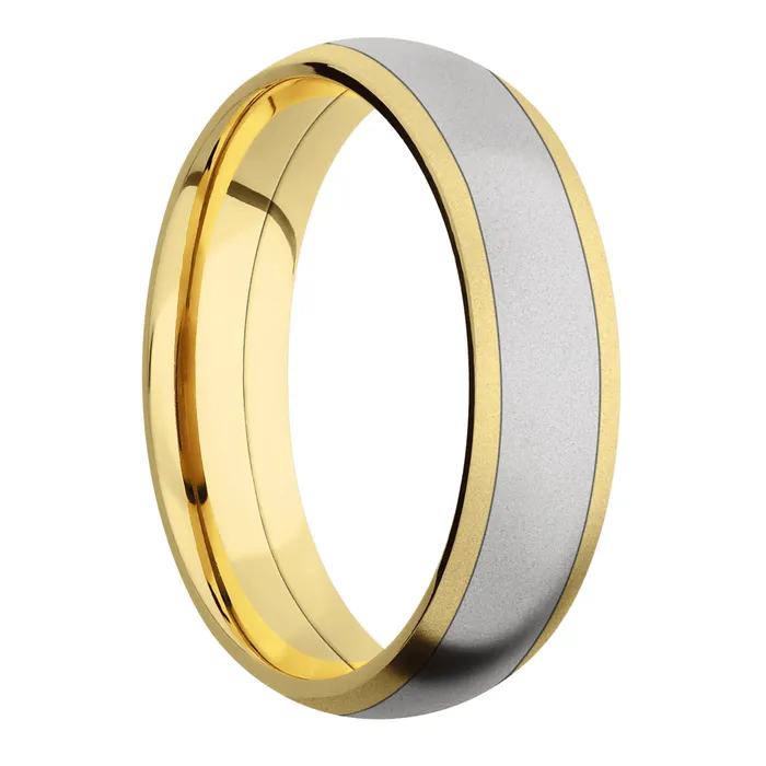 Rings Lashbrook 14K Yellow Gold Band with Cobalt Chrome Inlay Rings Lashbrook 14K Yellow Gold Band with Cobalt Chrome Inlay