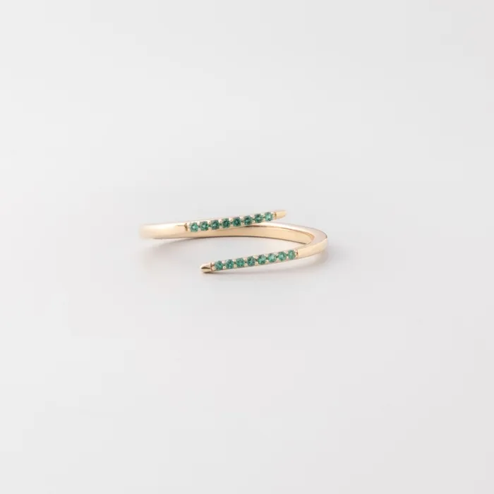 Rings snake emerald ring solid gold fejn PWD