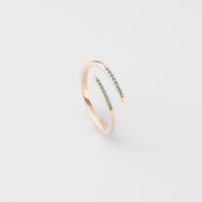 Rings snake emerald ring solid gold fejn PWD