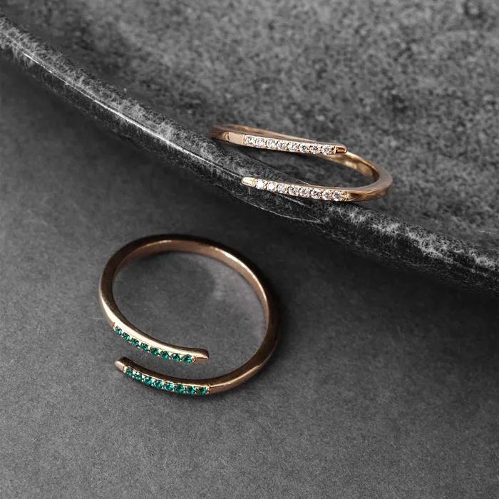 Rings snake emerald ring solid gold fejn PWD