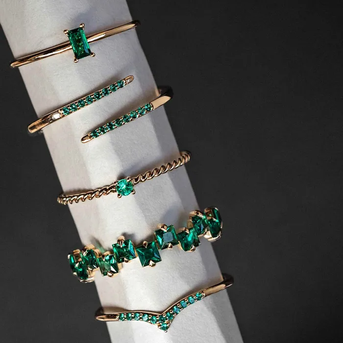 Rings snake emerald ring solid gold fejn PWD
