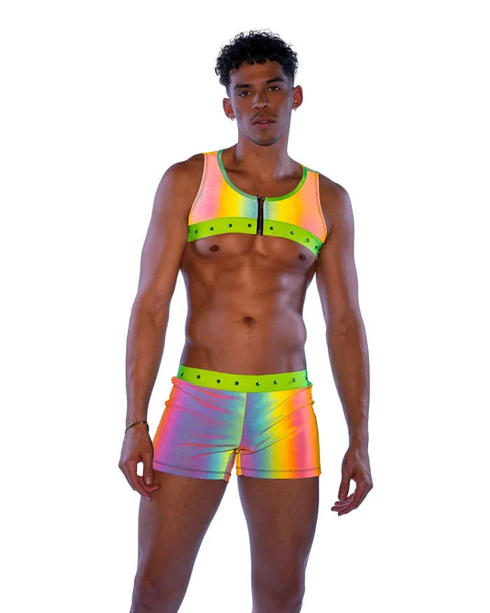 Roma Costume Inc Earrings 6536 Reflective Shorts with Stud Details
