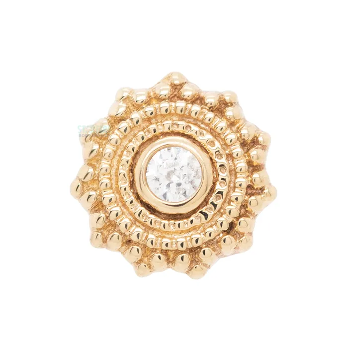 Round Afghan Nostril Screw in Gold with White CZ Body Vision BVLA Rings