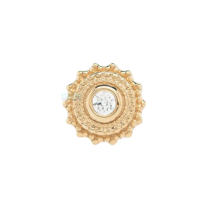 Round Afghan Nostril Screw in Gold with White CZ Body Vision BVLA Rings