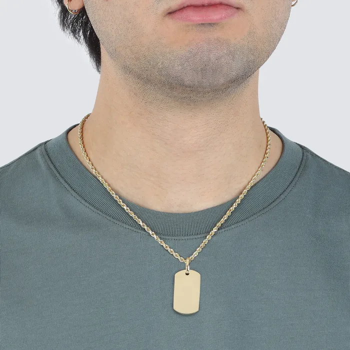 Saints Gold Co Necklaces 125 inch Dog Tag Pendant Small