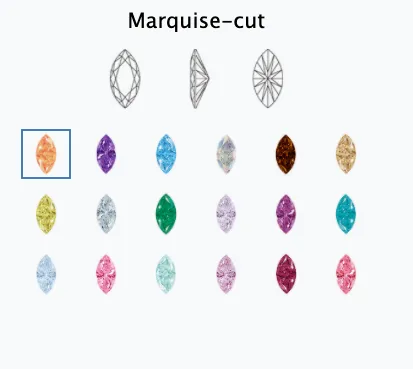 Sedona 1 Seam Ring in White Gold with MarquiseCut Brilliant Gems Anatometal Rings