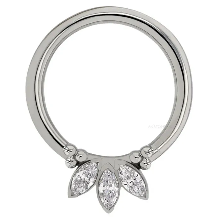 Sedona 1 Seam Ring in White Gold with MarquiseCut Brilliant Gems Anatometal Rings