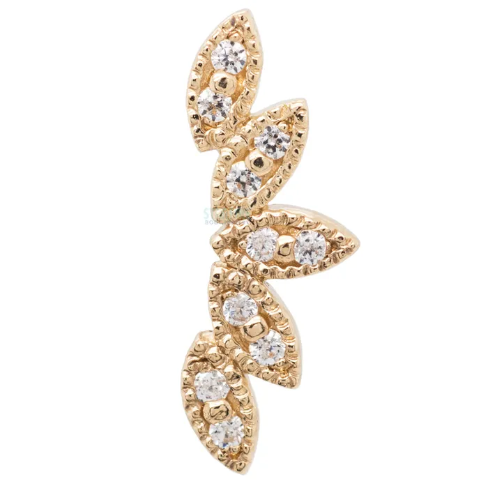 Serenity Threaded End in Gold with White CZs Body Vision BVLA Necklaces