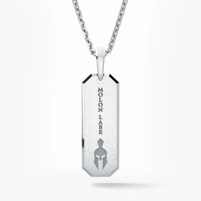 Spartan Silver Tag Pendant Proclamation Jewelry Necklaces
