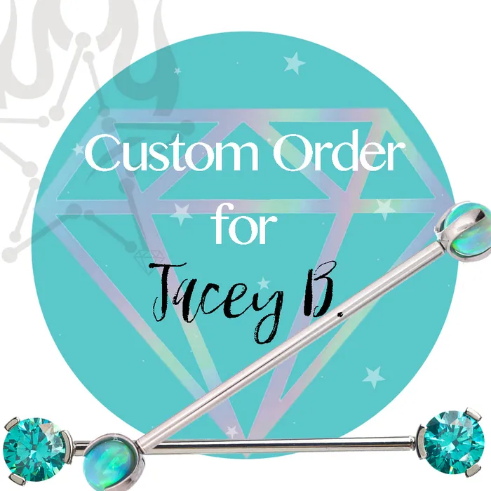 Special Custom Order for Jacey B Shrek Ear Threaded Ends in Gold Body Vision BVLA Earrings Special Custom Order for Jacey B Shrek Ear Threaded Ends in Gold Body Vision BVLA Earrings