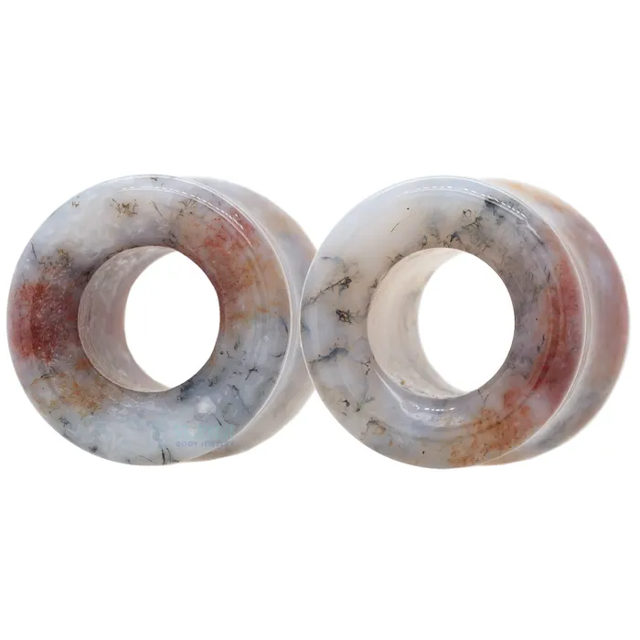 Stone Double Flare Eyelets Bloodstone Oracle Body Jewelry Rings