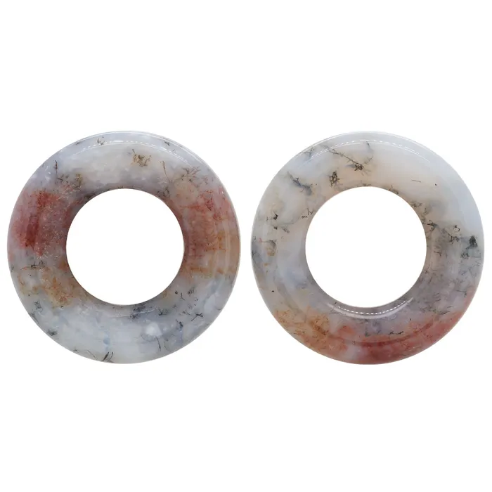 Stone Double Flare Eyelets Bloodstone Oracle Body Jewelry Rings