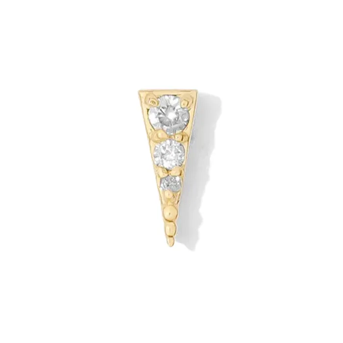 Tawapa Earrings threadless Mythic Pin in Gold with Gemstones