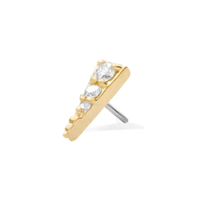 Tawapa Earrings threadless Mythic Pin in Gold with Gemstones