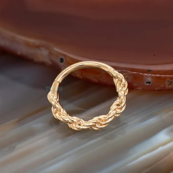 Tawapa Rings Rope Chain Continuous Ring in Gold