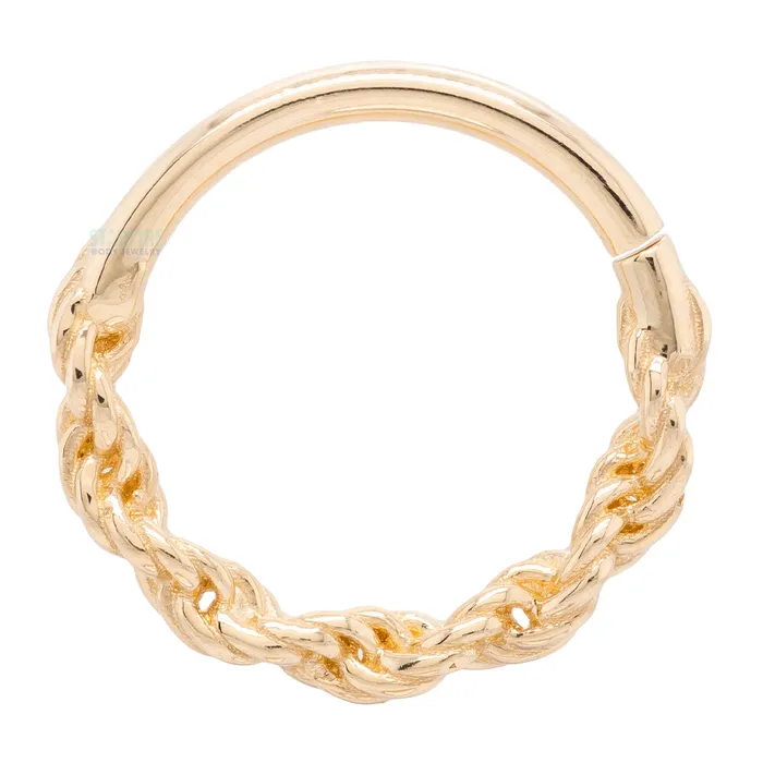 Tawapa Rings Rope Chain Continuous Ring in Gold