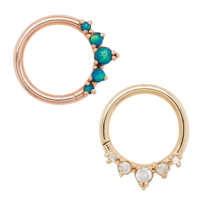 Tawapa Throne Continuous Ring in Gold with Gemstones Rings