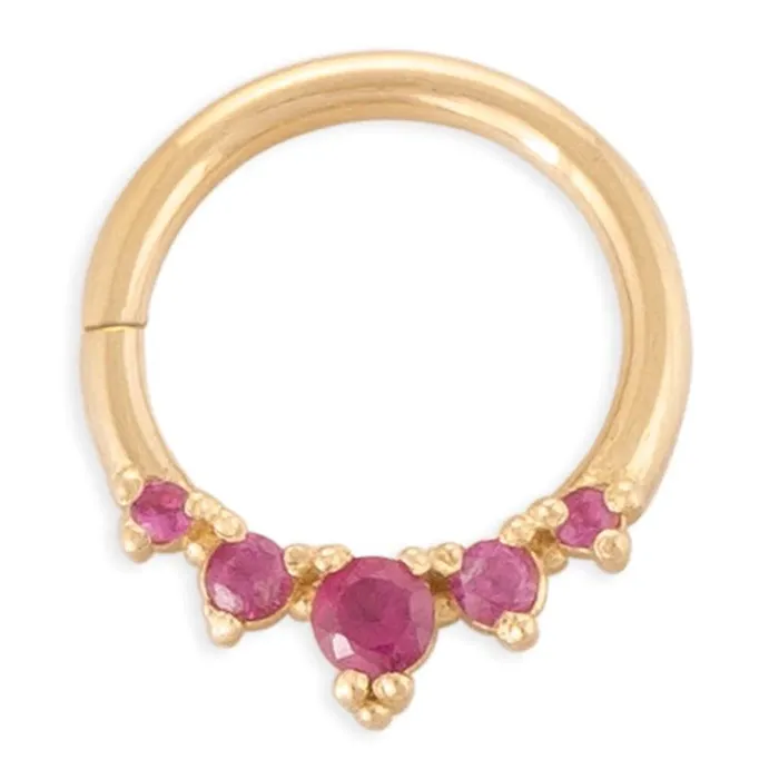Tawapa Throne Continuous Ring in Gold with Gemstones Rings