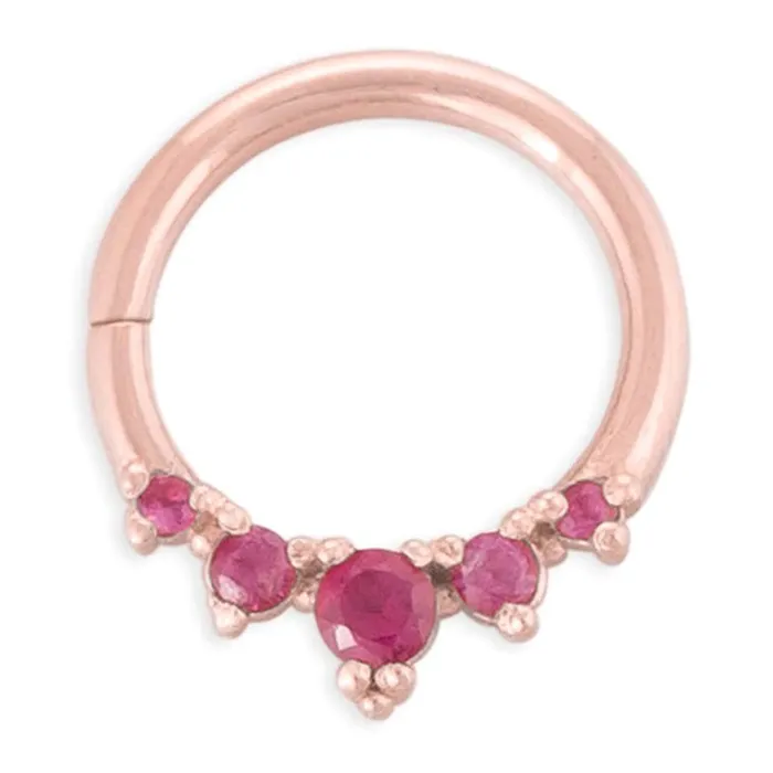 Tawapa Throne Continuous Ring in Gold with Gemstones Rings