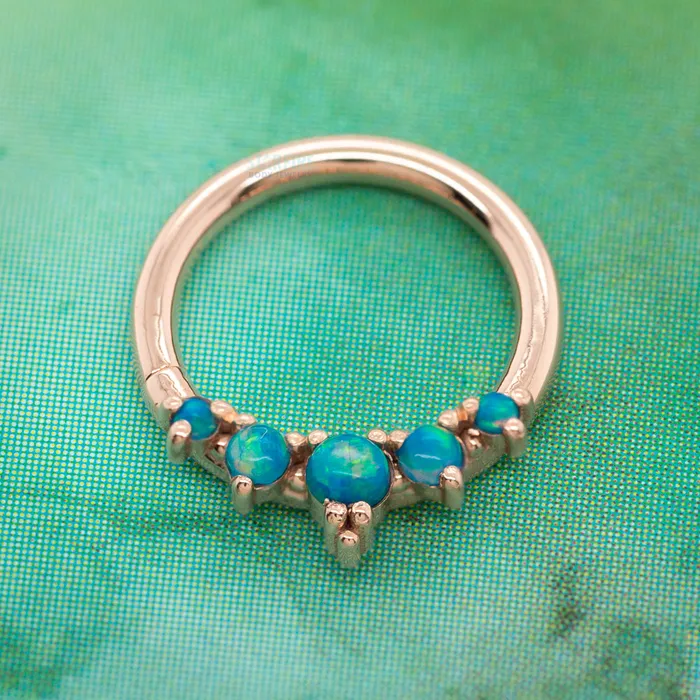 Tawapa Throne Continuous Ring in Gold with Gemstones Rings
