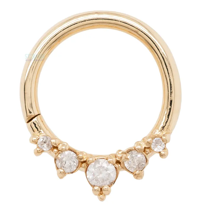 Tawapa Throne Continuous Ring in Gold with Gemstones Rings