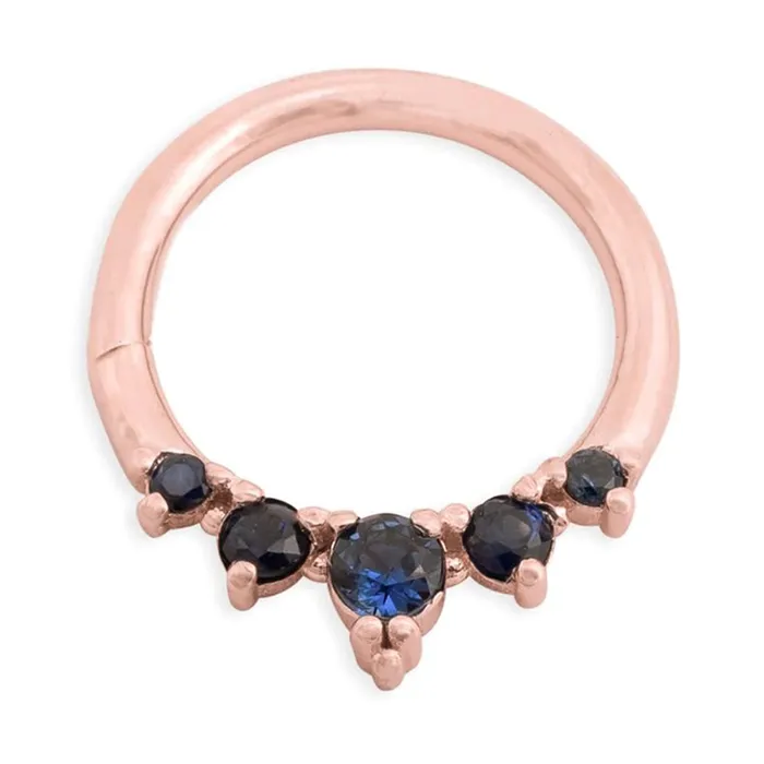 Tawapa Throne Continuous Ring in Gold with Gemstones Rings