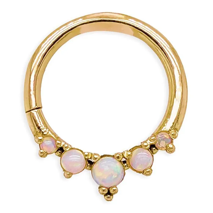 Tawapa Throne Continuous Ring in Gold with Gemstones Rings