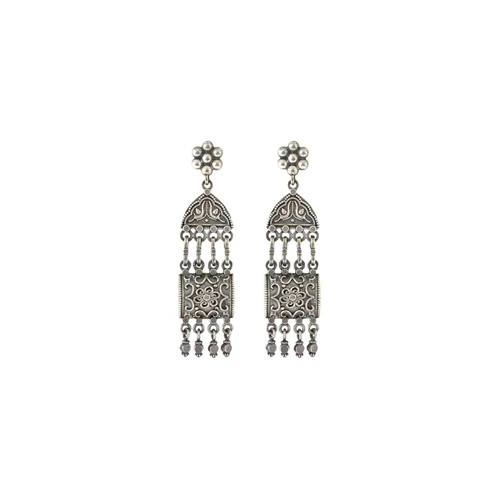 Teejh Earrings Teejh Mekhala Silver Oxidised Earrings