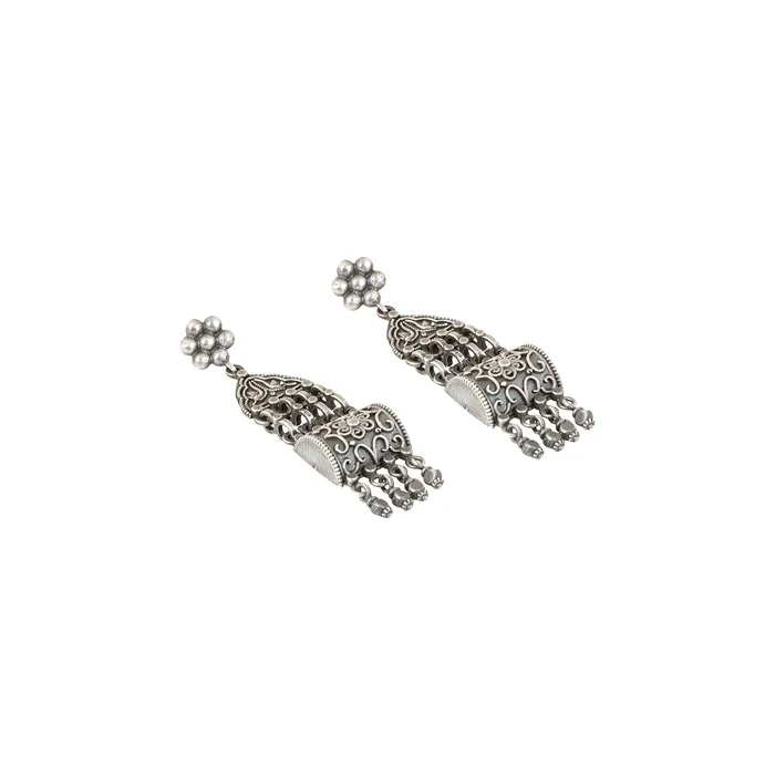 Teejh Earrings Teejh Mekhala Silver Oxidised Earrings