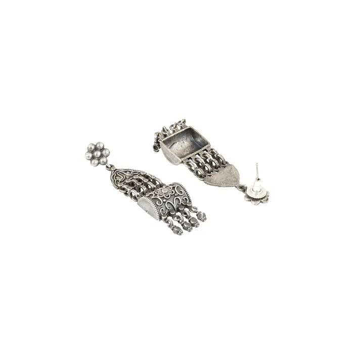 Teejh Earrings Teejh Mekhala Silver Oxidised Earrings