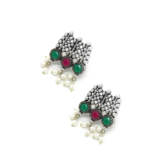 Teejh Madri Silver Oxidised Jewelry Gift Set Teejh Rings