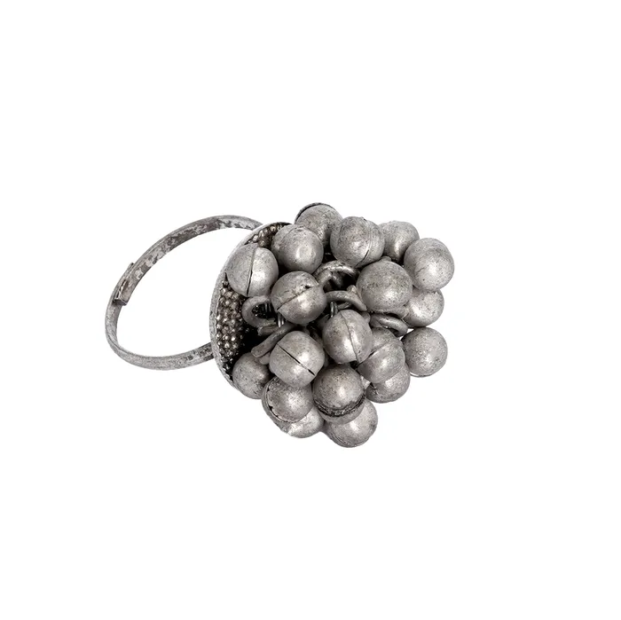 Teejh Rings Teejh Selvi Ghungroo Silver Oxidised Ring Teejh Rings Teejh Selvi Ghungroo Silver Oxidised Ring